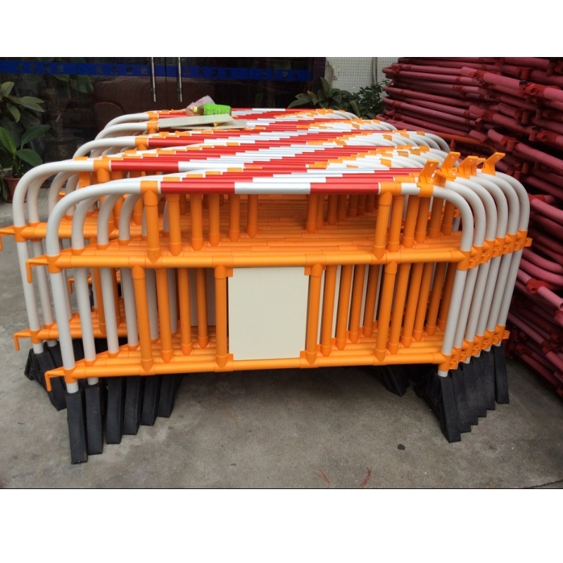 PVC Crowd Control Barrier fotgängare plast barriär säkerhet pvc plast staket med röda reflekterande ränder