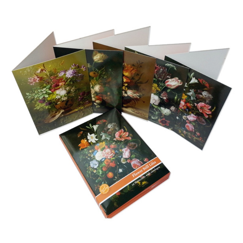 Blomfärgning Greeting Cards Pack of 10, Note Cards with Kuvertes