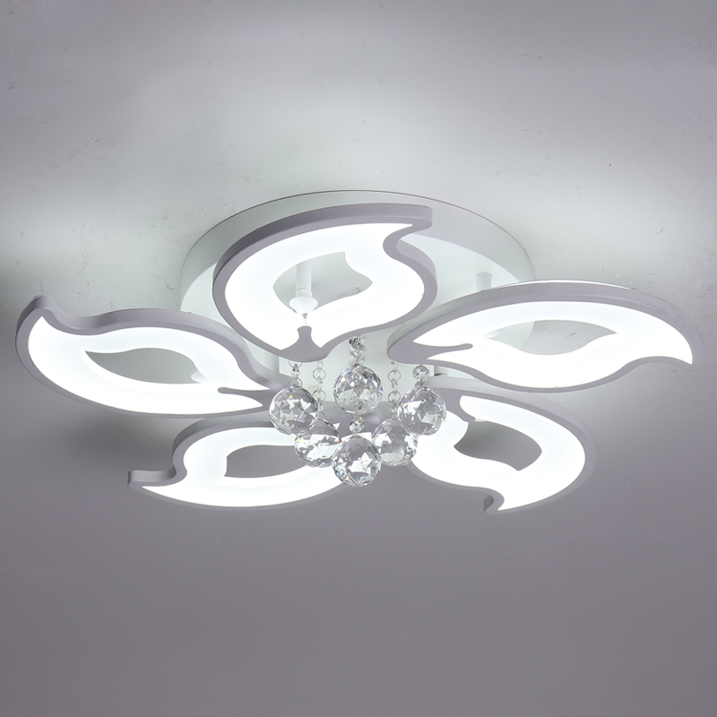 Taklampa LED-kristallkronkrona blommform med 5/8/15 huvuden