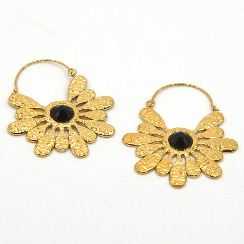 Rostfritt stål guldpläterade smycken bohemisk stil retro snöflinga örhängen kvinnors Kina Ruifanbao smycken bearbetning fabrik