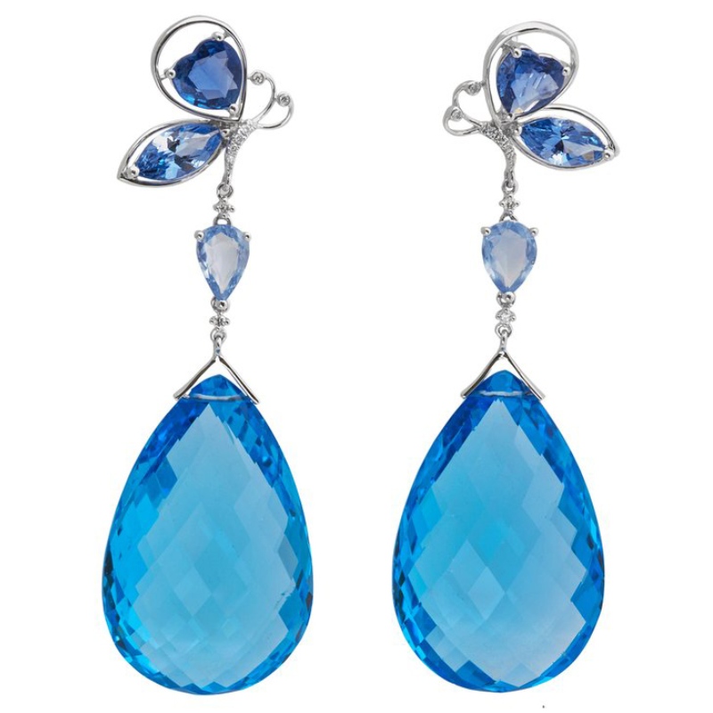 925 sterling silver fjäril hänge örhängen klo inställning hantverk Kina Ruifanbao smycken bearbetning fabrik