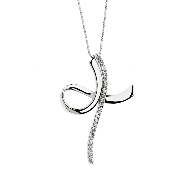 Mina damer Simple Cross typ 925 Silver Viscose Stone Necklece China Ruifantbao Jewelry Factory