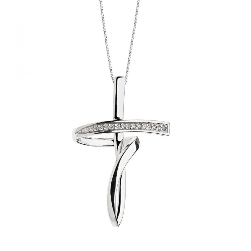 Damer europeisk och amerikansk enkel stil kors 925 sterling silver halsband Kina Ruifanbao smycken bearbetning fabrik