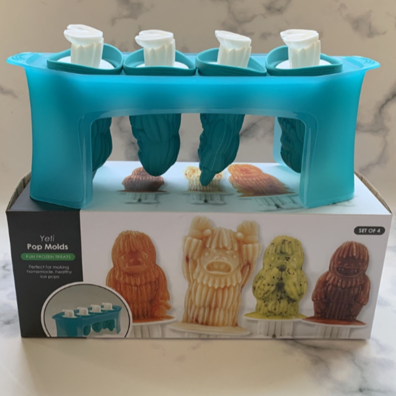 Ny skalle glassmodell wild man zombie modell silikon popsicle med fäste DIY handhållen glass mögel