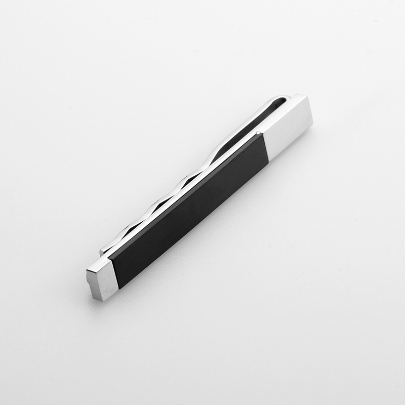 Partihandel för män i rostfritt stål, tvåfärgade slipsklämmor