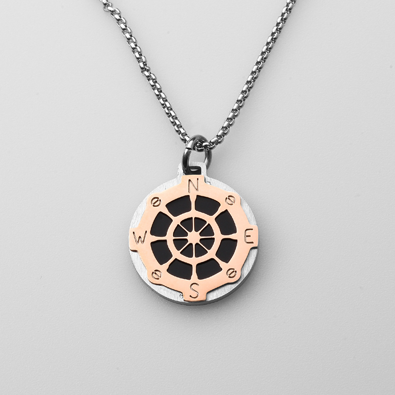 Italien stil rostfritt stål smycken roder vind ankare hänge herrhalsband tillverkad i Kina