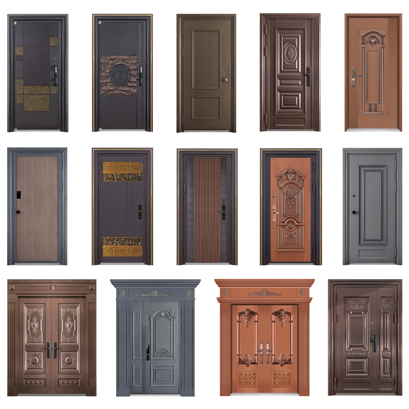 Högkvalitativ säkerhet Uniqeu färdig 304 enda design pris rostfritt stål grilldörr billig gunga 304 # \/ 201 # huvudingång 304 enda rostfritt stål dörr design anpassad design med Ss304 # en och en halv ram rostfritt stål ytterdörr