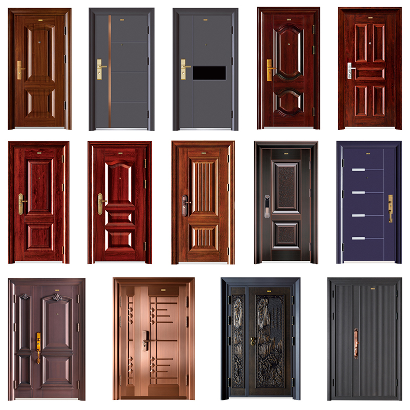 Helt ny för Hotell Modern Dörr Utmärkt ståldörr Säljer Iron Paint Colors Port Steel Security Doors Multifunktionell Dekorativ Modern Front Door High Security Bostadshus