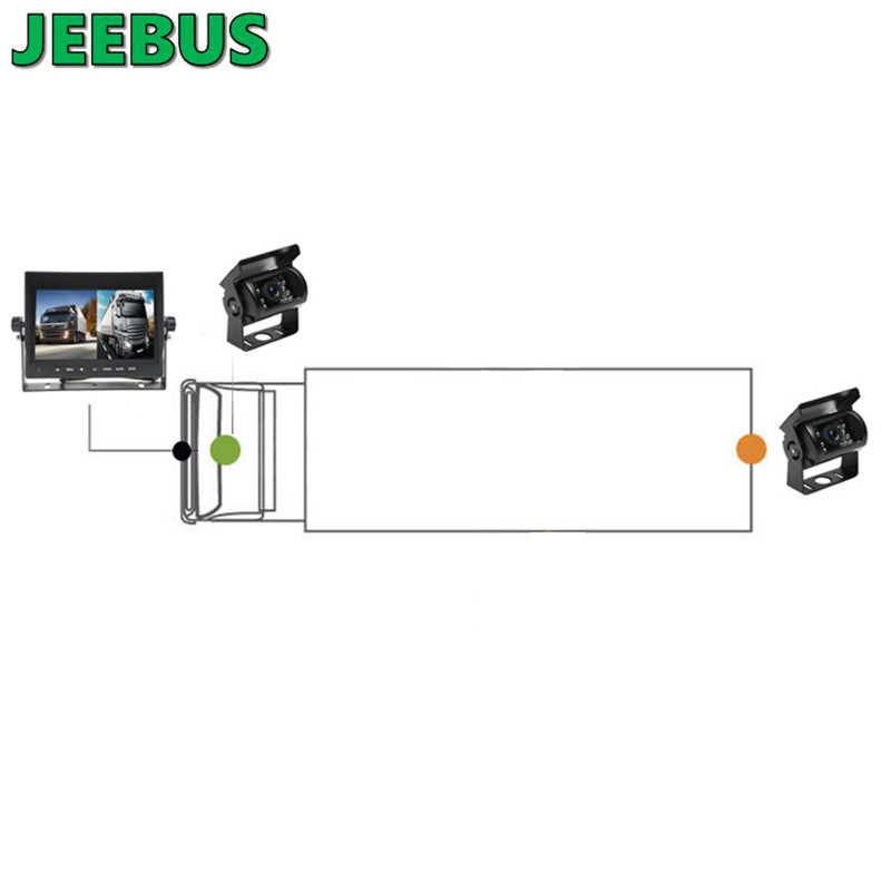 AHD 7-tums DVR-bildskärm Kabelansluten bakre bakre kamera Videoinspelningssystem för lastbuss