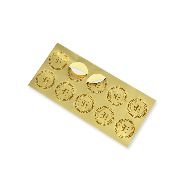 Klistermärken av guldfolie