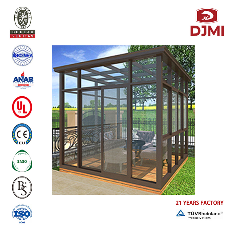 Solrum med Laminerat glas, multifunktionellt solskyddsmedel Balcony Patio Sunroom Isolerade rum/Balcony Glasrum Professionellt aluminium Solrum Flat Roof Winter Greenhouse Laminerat glas Aluminium Sunroom Sunroom