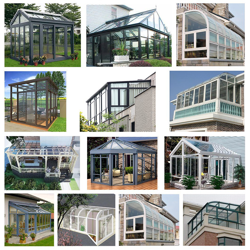 Multifunktionellt aluminium glas Temperat solrum Veranda Sun Room Professionellt anpassat glas hus Balcony Sunroom New Design Sun Room Temped Glass Bästa Seller Sunroom
