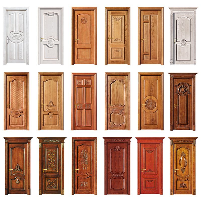 Billig Position Solid Porta Interna White Interiös Wood Room Dörrar Wood Veneer Door Hud Egen Fast Dörr Barndörrars Trä Nya inställningar Hög kvalitet Stora inre Dörrar
