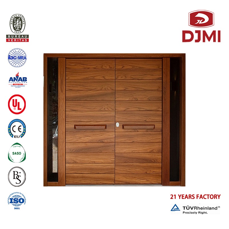 High Quality With Architrave European Wood Bedroom Wood Door Cheap High Quality Wooden Double Doors Design Naturlig Panel Solid Wood Door Anpassad inre dörr Image Wood Skidad Panel Wood Door