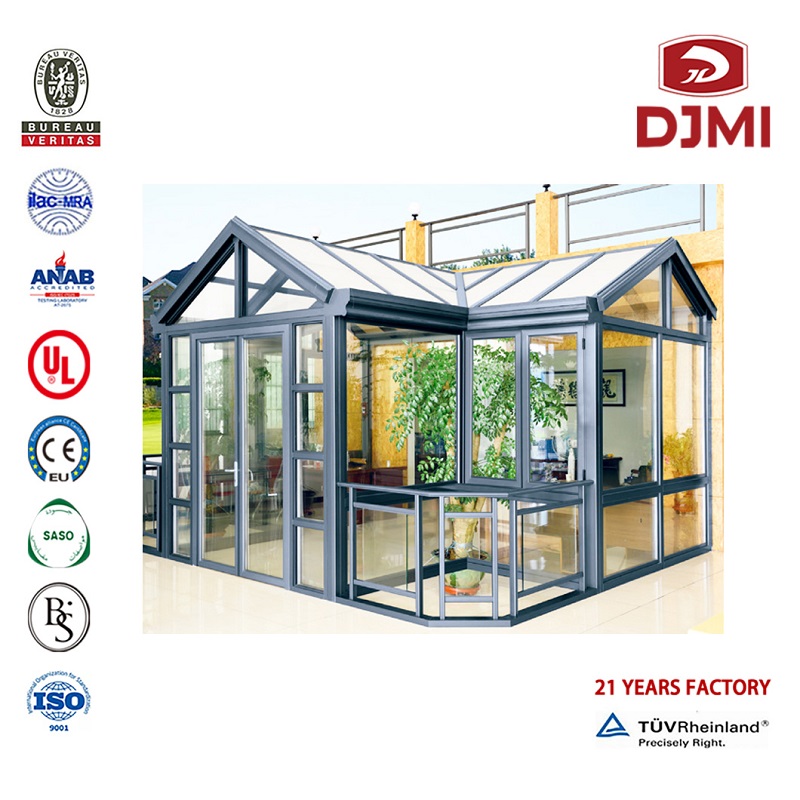 New Design High Quality Lowes Sunrooms, Glass Green House Brand New Aluminium Design Isolerat glas Solrum Aluminium Sunroom Hot Selling Aluminium Aluminium Design Sunroom Winter Graden