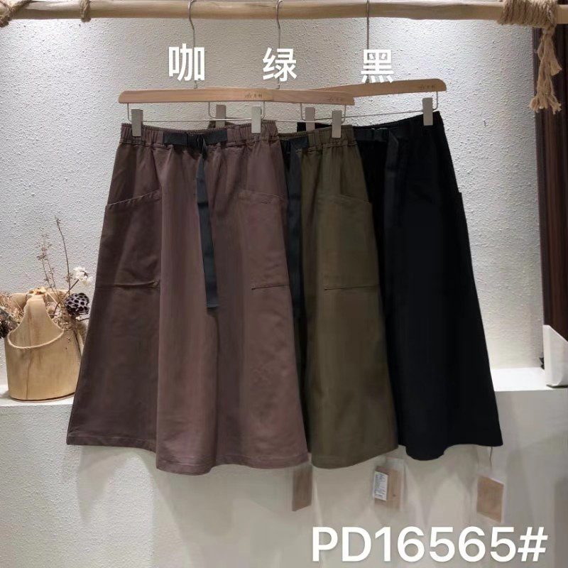 Lös inredning Minimalist Straight-stil Casual Fast färg bomull och linne överdimensionerat skräddarsytt Midi Skilt 16565