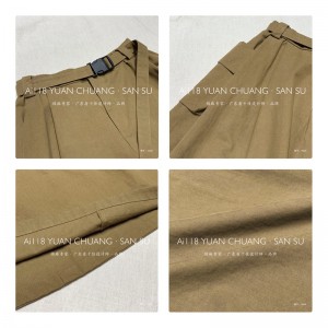 Lös inredning Minimalist Straight-stil Casual Fast färg bomull och linne överdimensionerat skräddarsytt Midi Skirt 16525