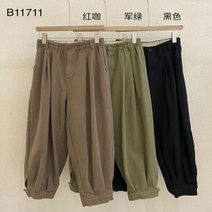 Lösa kvinnobyxor som är skräddarsydda för varje tillfälle, mest bekväma tillfälliga bomullslinne som är anpassade till 11711 Stylish och Lösa Byxor