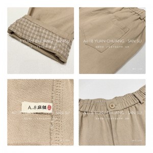 Lösa kvinnobyxor som är skräddarsydda för varje tillfälle, mest bekväma tillfälliga bomullslinne som är anpassade till 11710 Stylish och Lösa Byxor