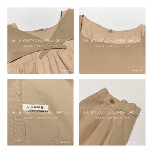 Löst passande design Minimalistisk Snygg Casual Enfärgad Tryckt färg bomull och linne överdimensionerade anpassade 19595 skjortklänningar