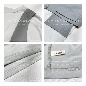 Lös inredning Minimalist Round Collar-stil Stinkade ärmstyle Casual Solid Bomull och linne överdimensionerade skräddarsydda 19608 T-skjortor