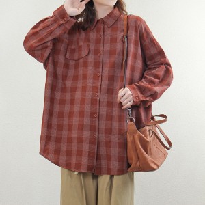 Lös montering Minimalist Stylish Casual Solid färg Stripped Kontrollerad överdimensionerad 17799 Lös kontrollerad skjorta