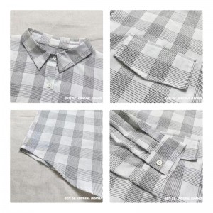Lös montering Minimalist Stylish Casual Solid färg Stripped Kontrollerad överdimensionerad 17799 Lös kontrollerad skjorta