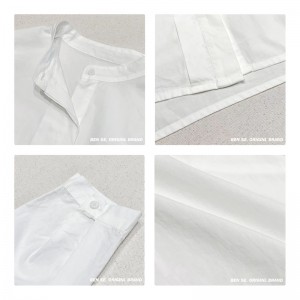 Lös montering Minimalist Stylish Casual Solid färg Stripped Kontrollerad överdimensionerad 17718 Rund krage skjorta