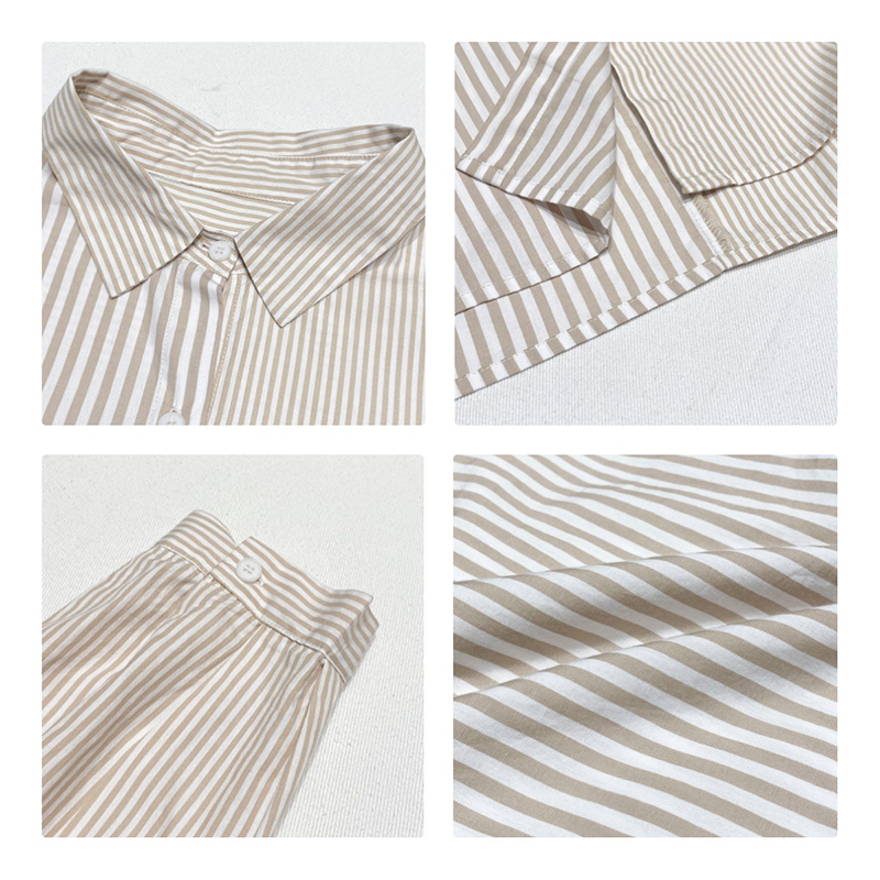 Lös montering Minimalist Stylish Casual Solid färg Striped Kontrollerad överdimensionerad 17835 Vertikal Striped Shirt