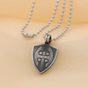 Partihandel rostfritt stål anti svart hänge Italien halsband