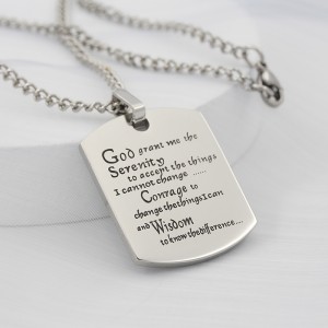 Stainless Steel Mens Womens Jewelry Military Tag med ord Inspirerande Neakles Dog Tags Pendant