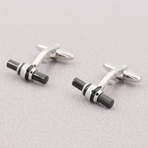 Manschettknappar i manschettknappar i rostfritt stål för män i två färger för present