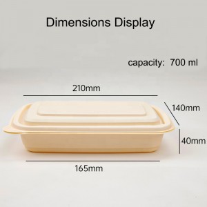 Miljövänlig förpackning snabbmatsförpackning Biologiskt nedbrytbar corn stärkelserektangel takeaway food container