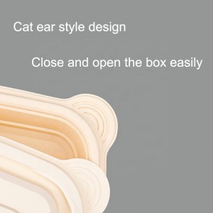 Biologiskt nedbrytbar snabbmatsförpackning av majsstärkelse med rektangulär häckad matcontainer lunchlåda nedbrytbar