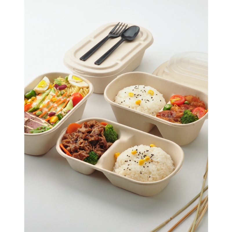 Bioegradbar matpaket Cornstärkelsepaketering Lunchbox Compostable Microwable Clamshell take out Food Containers