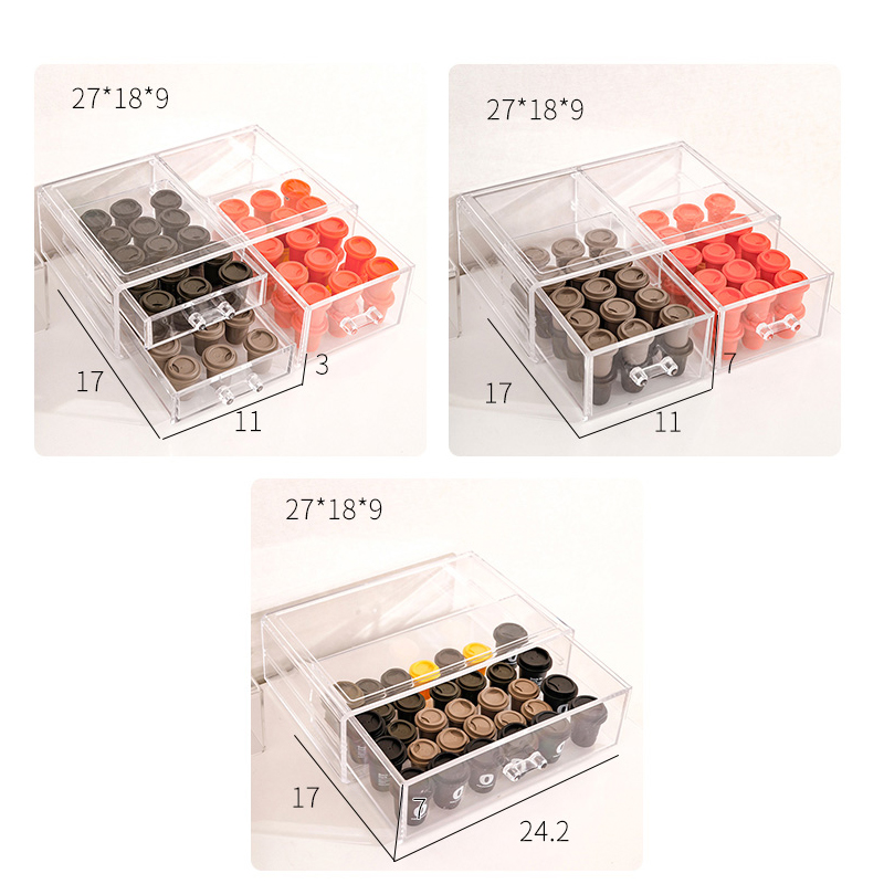 TMJ PP-586 ODM Tabell högst genomskinlig akryl nespresso kaffekapsels monter