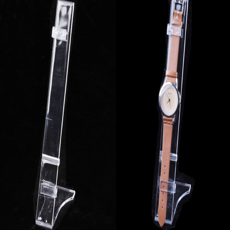 TMJ PP- 587 Rensa Akrylisk skärmvisning med enkla skärmar Kurgerad Plastic Writs Watch- skärmstånd