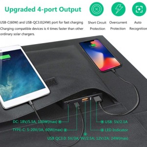 100W Fällsäckar med solkraft