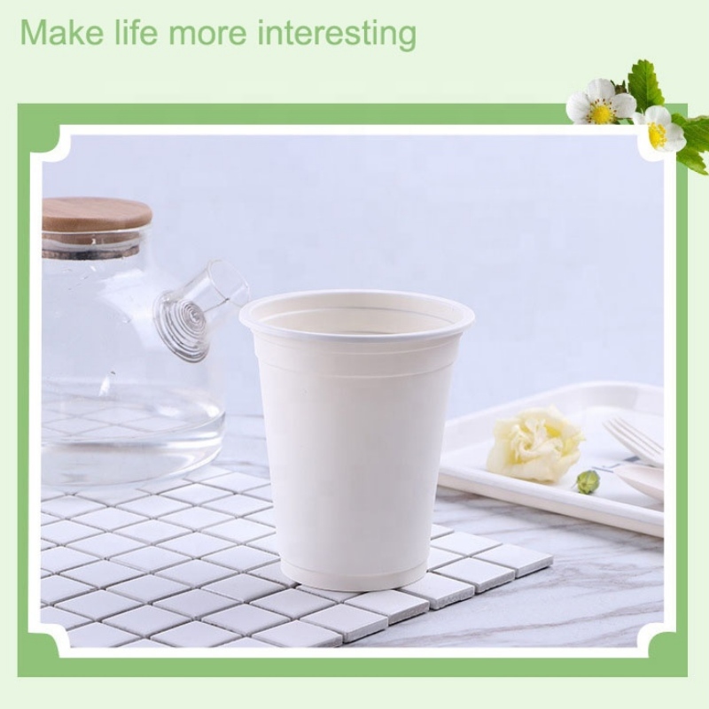 Miljövänligt komposterbara kaffekoppar PLA majsstärkelsekontor används engångsbaserad biologiskt nedbrytbar dryckkopp