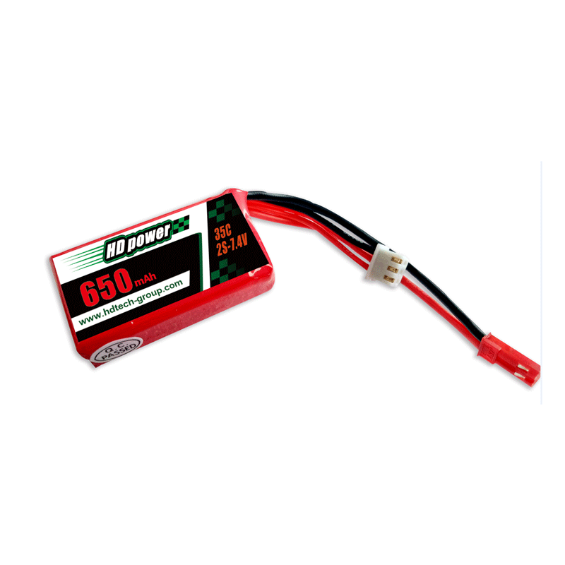 HD POWER 650mAh 35C 2S 7.4V lipo batteri