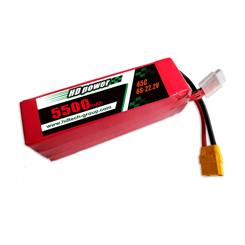 Hd POWER 5500mAh 45C 6S 22.2V lipooperatur