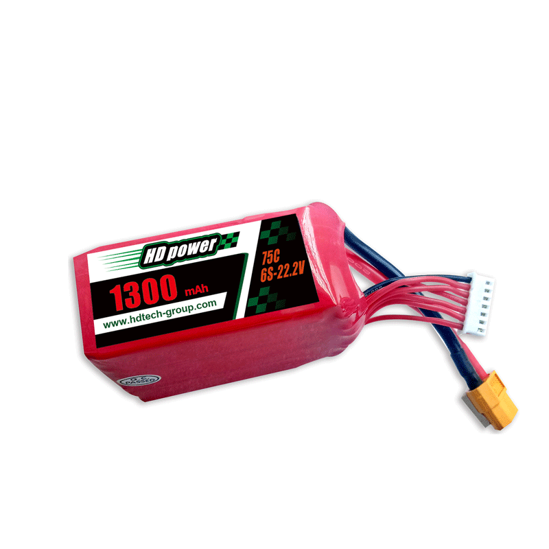 Hd POWER 1300mAh 75C 6S 22.2V fettbatteri