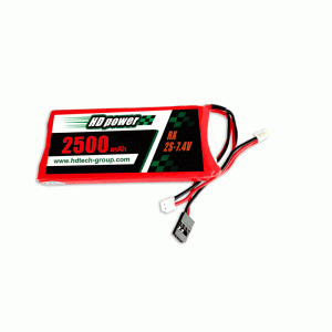 HD POWER 2500mAh 3C 2S 7.4V LiPO batteri för mottagare och sändare