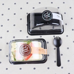 Ej giftig, giftfri blisterförpackning välvd, klar takeaway tårta förpackningslåda efterrättförpackning