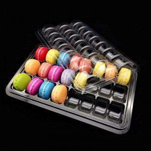 Partihandel anpassade storlekar macarons box klar godis nedbrytbar lunchbox