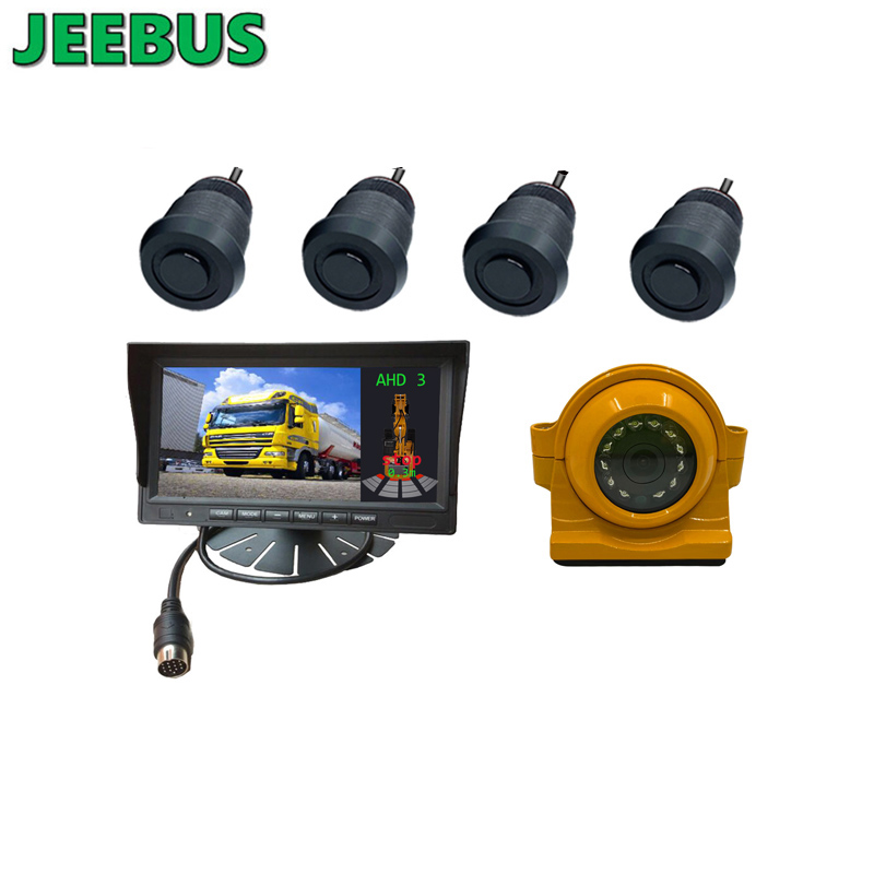 Parkeringssensorer för tunga lastbilar Parktronic Display 4 sensorer Omvänd reservkameraassistans Radardetektor 7 \