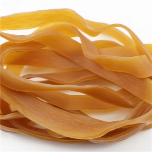 Tillverkare skräddarsydda förlängda och vidgade gummiband gula genomskinliga hög elasticitet inte lätt att bryta stora gummiband