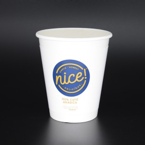 12 \\/ 16oz Dubbla ärmisolerade miljövänliga koppar Papper heta och kalla koppar