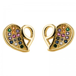 Kvinna europeisk och amerikanskny stil blomma fjäril örhängen överdrivna kreativa trendiga inlaid zircon regnbåge örhängen kvinnor