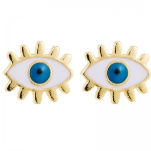 Europeiskt och amerikanskt gränsöverskridande mode kvinnlig koppar med enkla örhängen Djävulens ögonörhängen i japansk koreansk version av örhängen